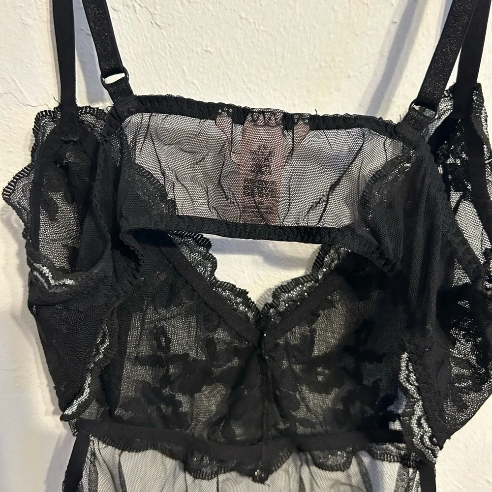 Victoria’s Secret Black Unlined Lace Baby Doll Lingerie - Picture 8 of 8